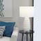 Cream Ceramic Gourd Style Base Table Lamp with Drum Shade 14" x 14" x 25"